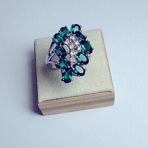 Sterling Green Gemstone Ring